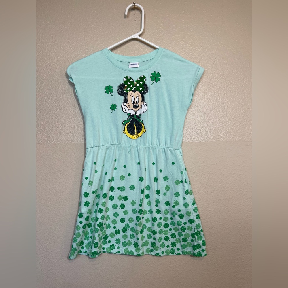 Disney St Patricks Day Mint Green Minnie Mouse Dress Girls M 7/